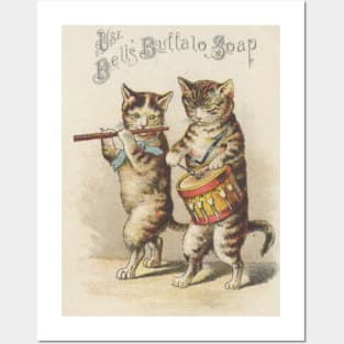 Marching Band Cats Want You to Stay Clean Posters and Art